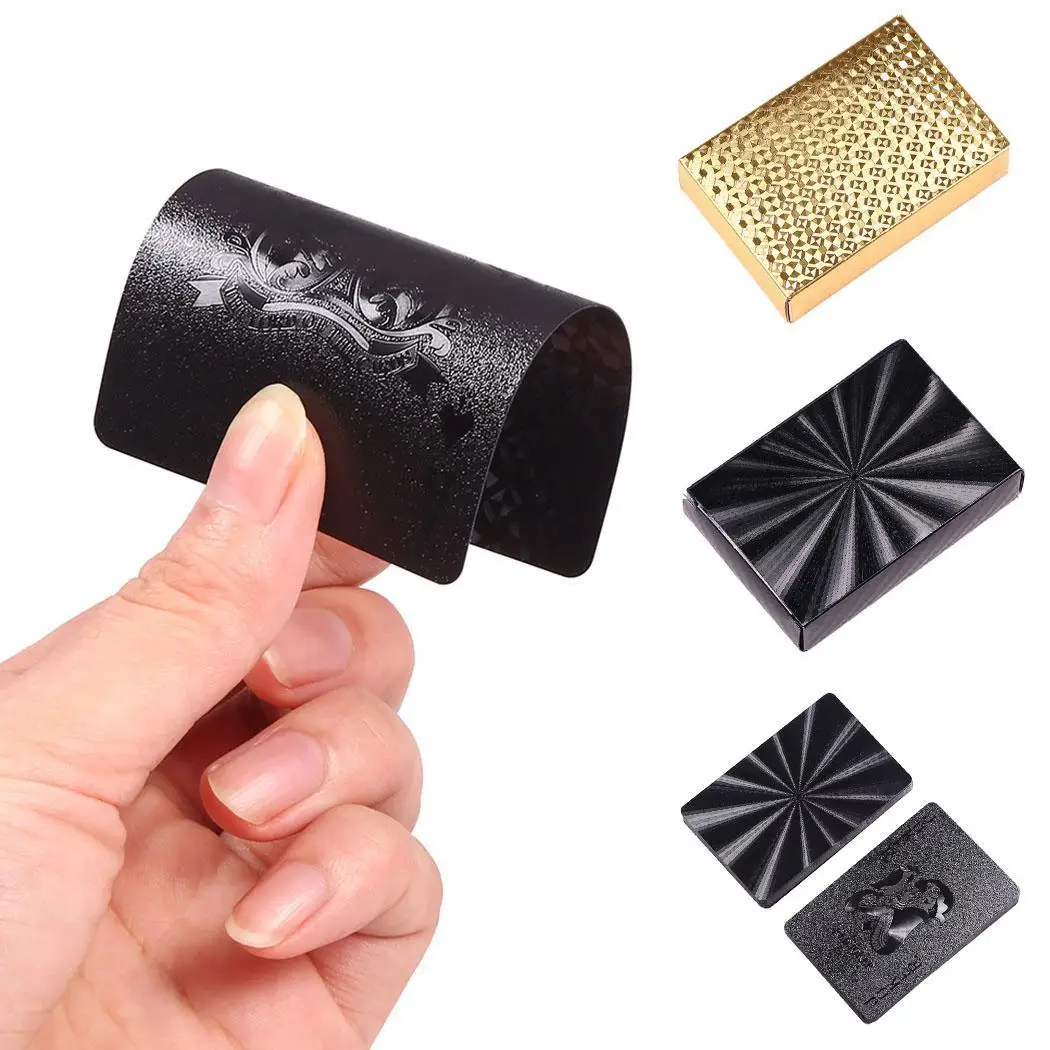 Золотые игральные карты игры роскошные золотые фольги Покер набор сетки