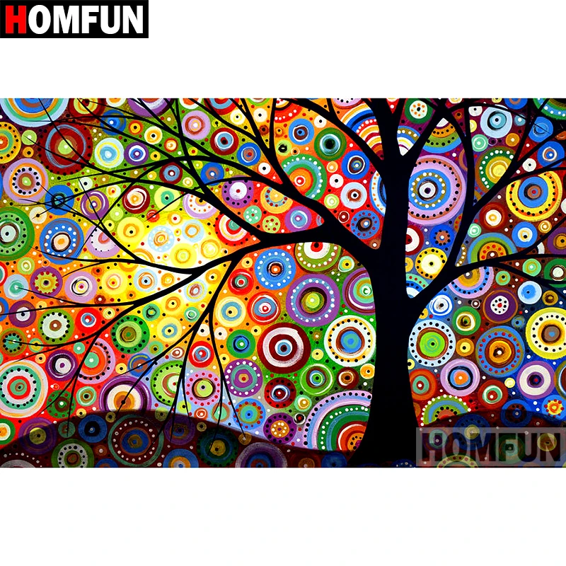 Алмазная живопись HOMFUN абстрактное дерево алмазная вышивка сделай сам с полными
