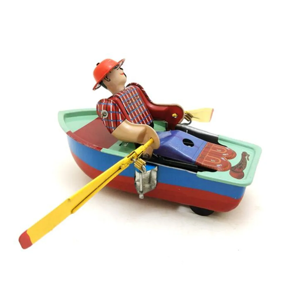 Винтажная Ретро лодка оловянная Игрушка Классическая заводная механическая