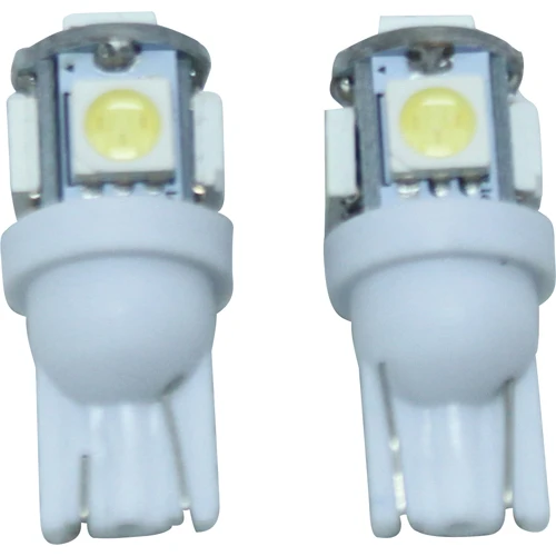 

3chip 5 light high brightness LED T10 bulb white 2 pieces