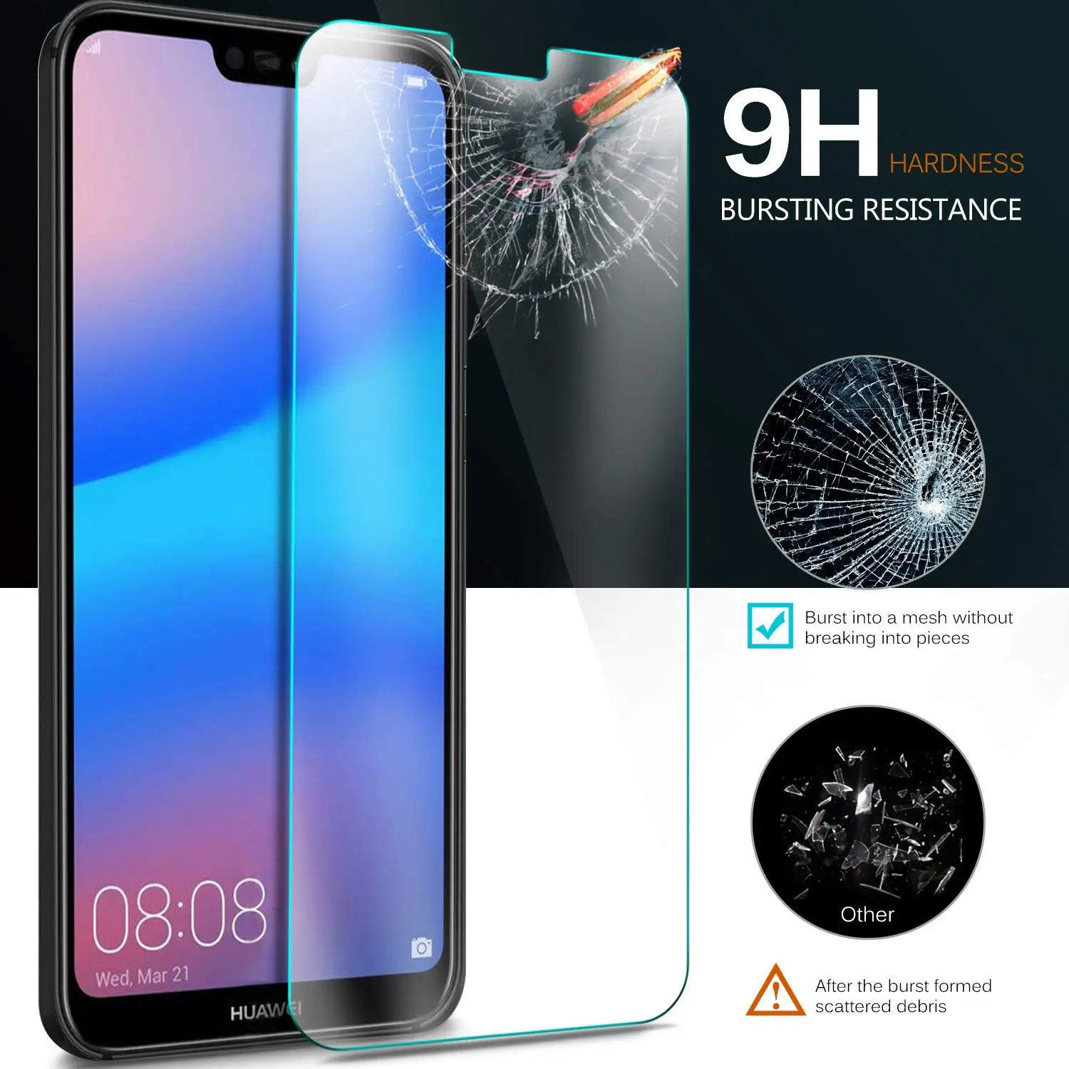 2.5D 9H закаленное стекло для Huawei P20 Lite Защитное экрана Защита стеклянная пленка |