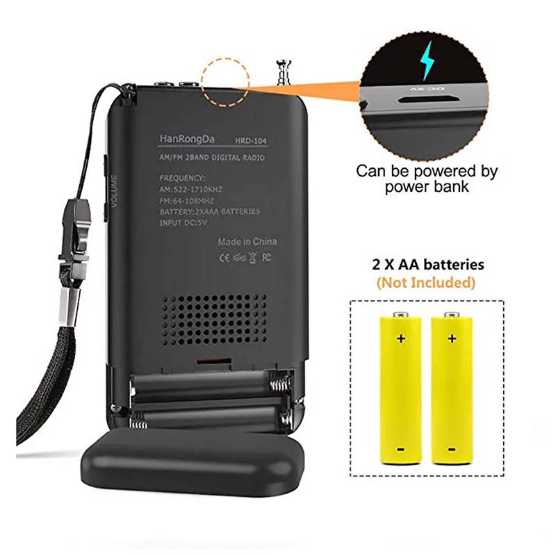 Карманное радио AM FM стерео портативный цифровой Транзистор с таймером сна и