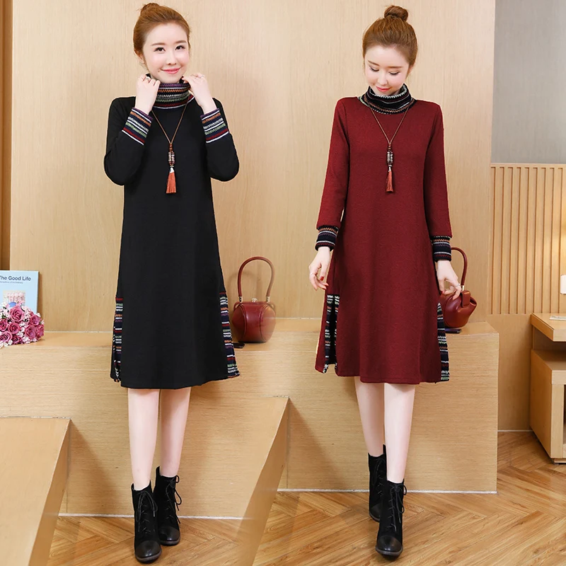 Женское бархатное платье с подкладкой элегантное большого размера карманами