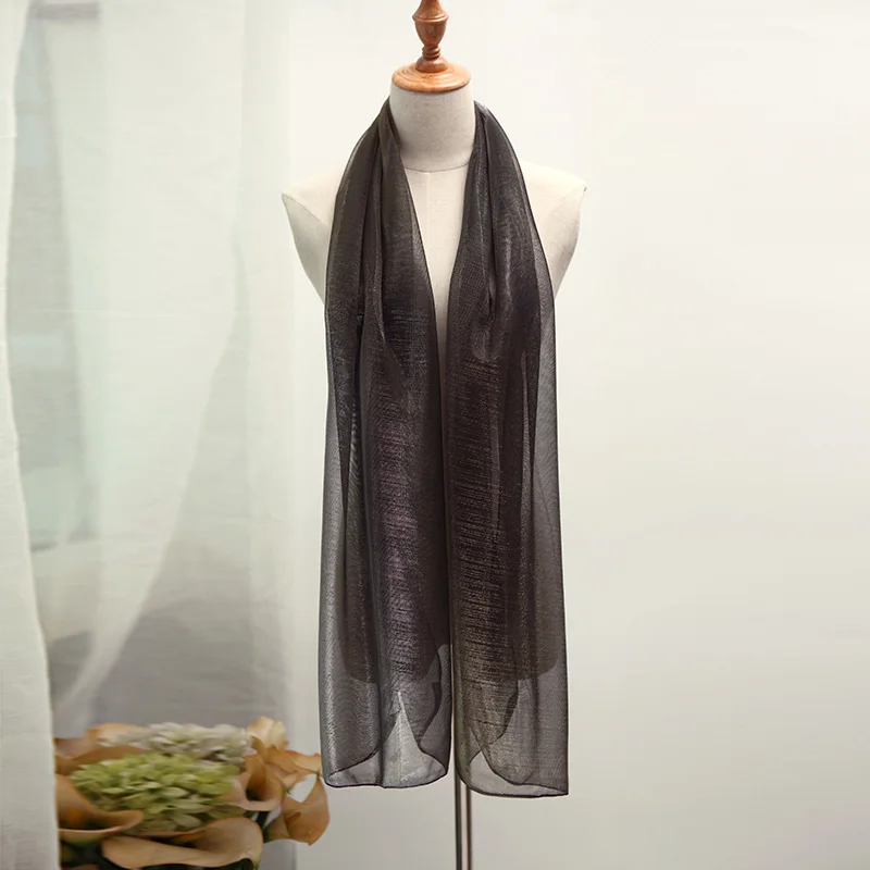 

Роскошный шарф Genovega для женщин, хиджаб с люрексом, длинный, с блестками, черный, шаль с эффектом металлик