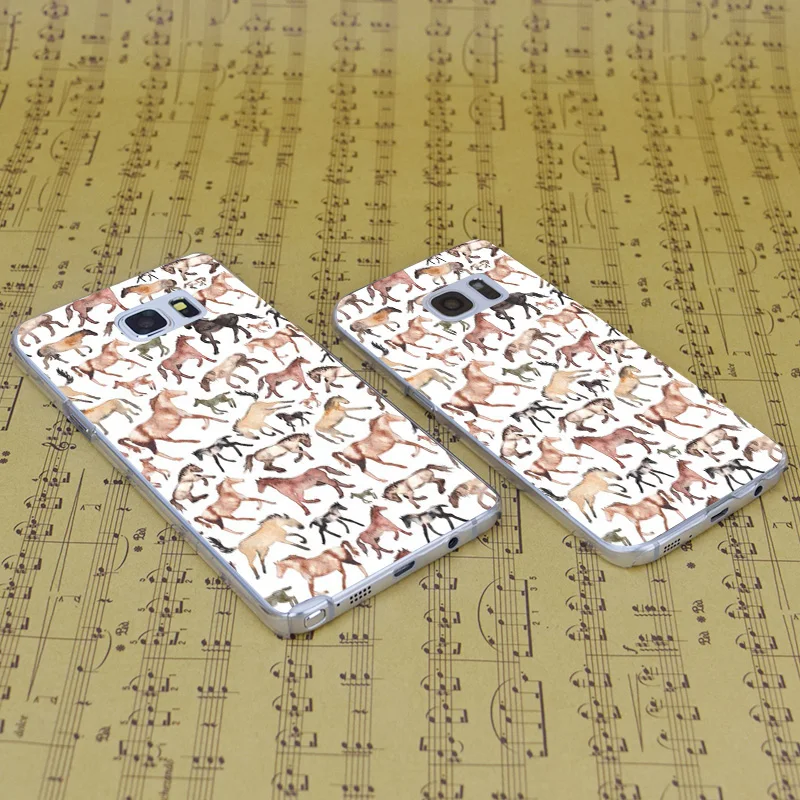 DREAM FOX B1712 Horses Ponies Equine Transparent Hard PC Case Cover For Samsung Galaxy S 4 5 6 7 8 Mini Edge Plus Note 3 |