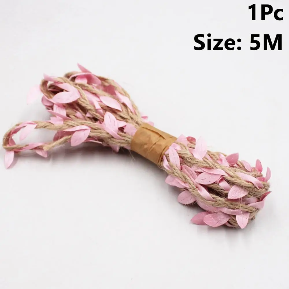 5M Rope Pink Taoup DIY 2 м Мешковина ленты винтажные Свадебные аксессуары сизаль кружева джутовые Hessian деревенские свадьбы и мероприятия вечерние сувениры на день рождения - Цвет: 5M Rope Pink
