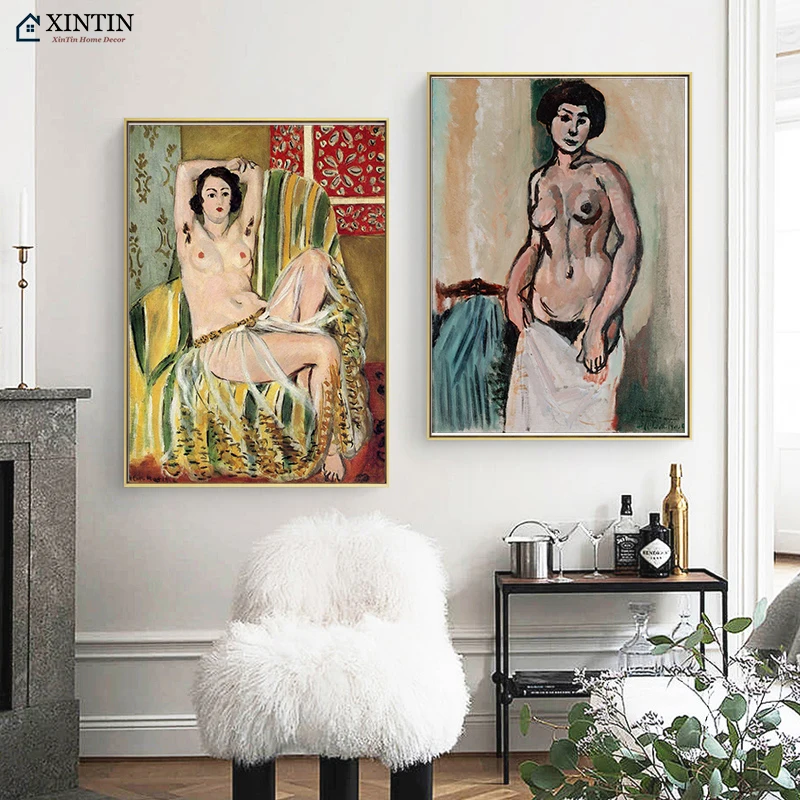 Современная Абстрактная обнаженная модель девушка Анри Матисс Fauvism холст