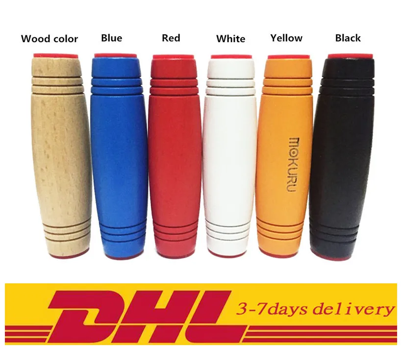 DHL 20pcs/30pcs Wood KURURIN Mokuru Toy Antistress Amazing Desk Fidget Kururin desktop game Flip Stick Hand Tumbler | Игрушки и хобби