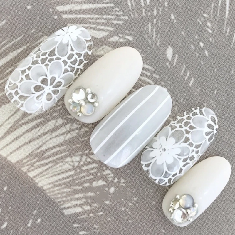 24 шт. (предварительно склеенные) элегантные накладные ногти для свадебного