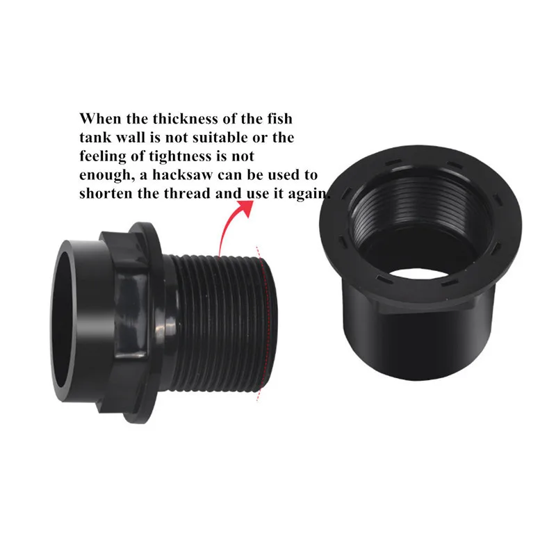 20/25/32/40/50mm Black Aquarium Connector PVC Waterproof Pipe Butt Fish Tank Straight Fitting Joint Tools Accessory | Дом и сад