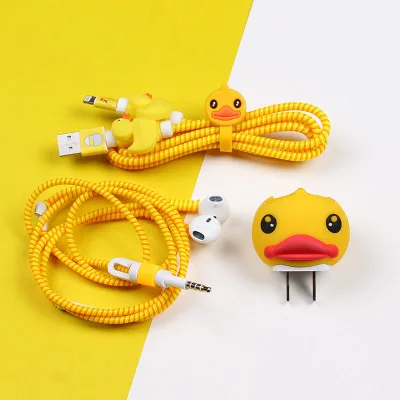 Хороший подарок милый мультяшный usb-кабель протектор для Наушников набор с кабелем Стикеры для намотки спиральный usb-шнур с зарядным устройством для iphone 5 6 6s 7 plus