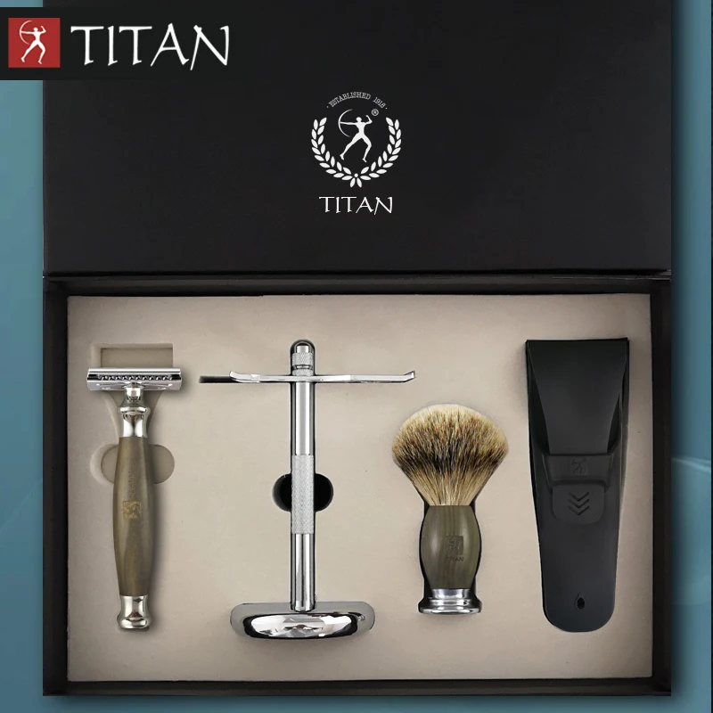 Безопасная бритва Titan с двойным краем, безопасная бритва из нержавеющей стали, Классическая мода, Мужская Ручная бритва