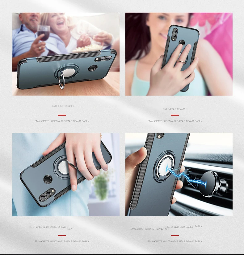 Чехол с держателем на 360 кольцах Для Huawei P30 Pro P20 P10 Mate 20 Honor 8 9 10 Lite 8X 7X P Smart 2019 Nova 3 3i 4