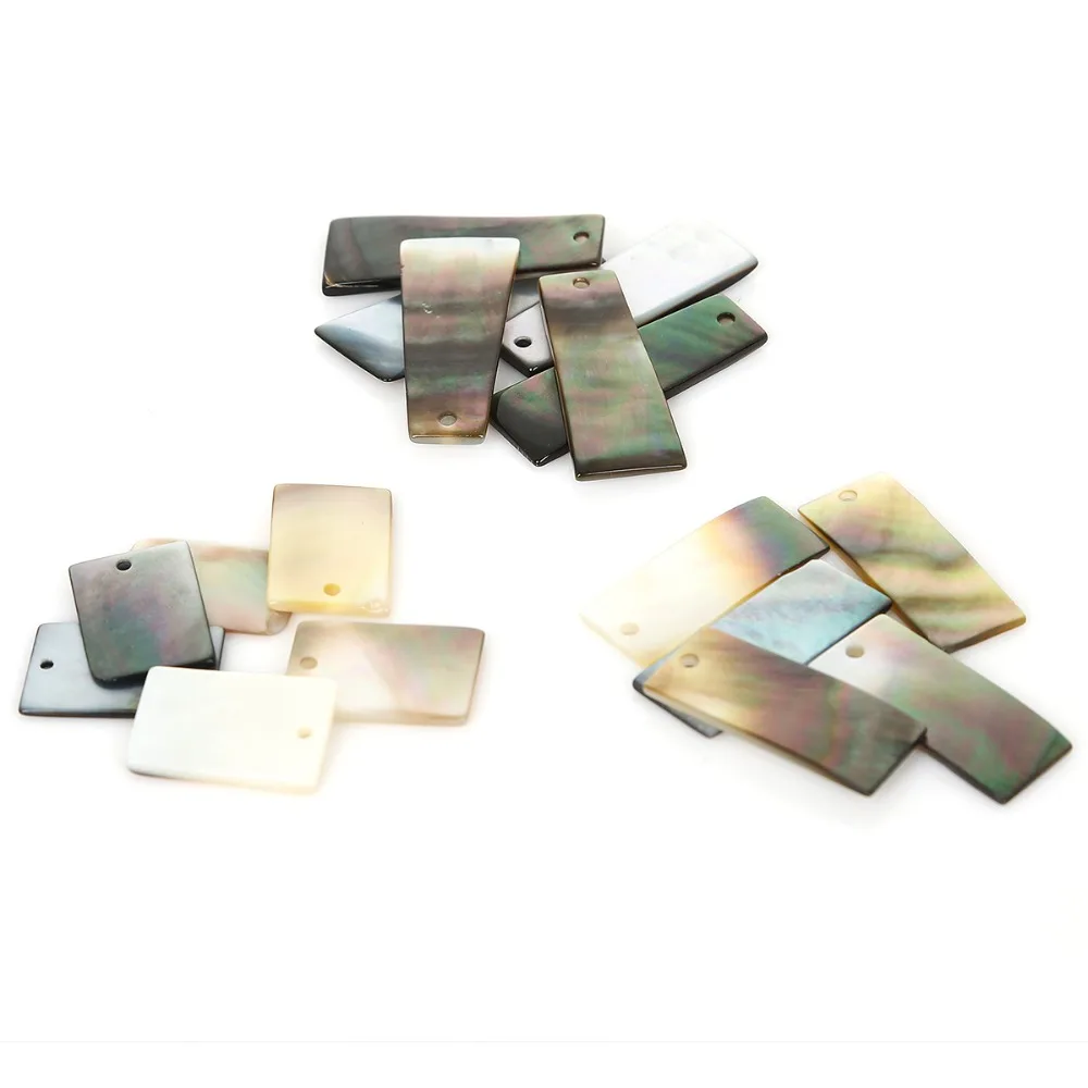 6 шт./лот 12x1 8/10x2 5/12х30 мм натуральный черный квадратный корпус подвески ожерелье
