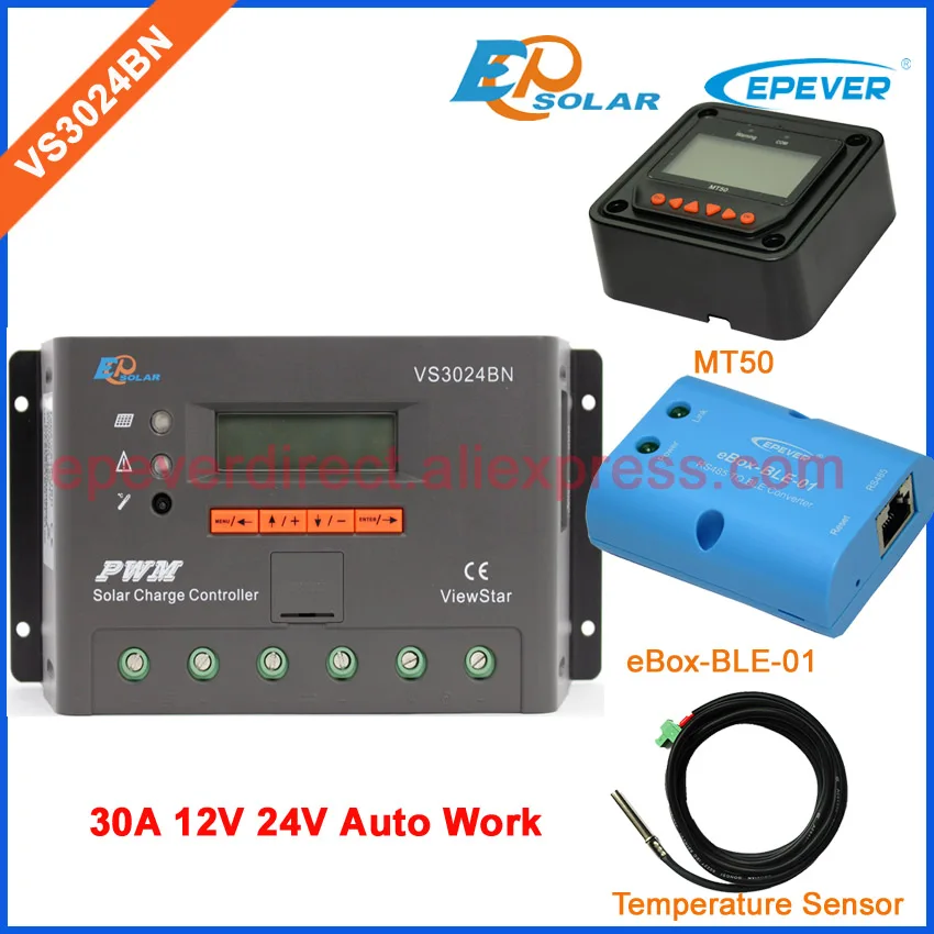 Chager 24V VS3024BN с датчиком температуры 30A Солнечный контроллер встроенный жк дисплей