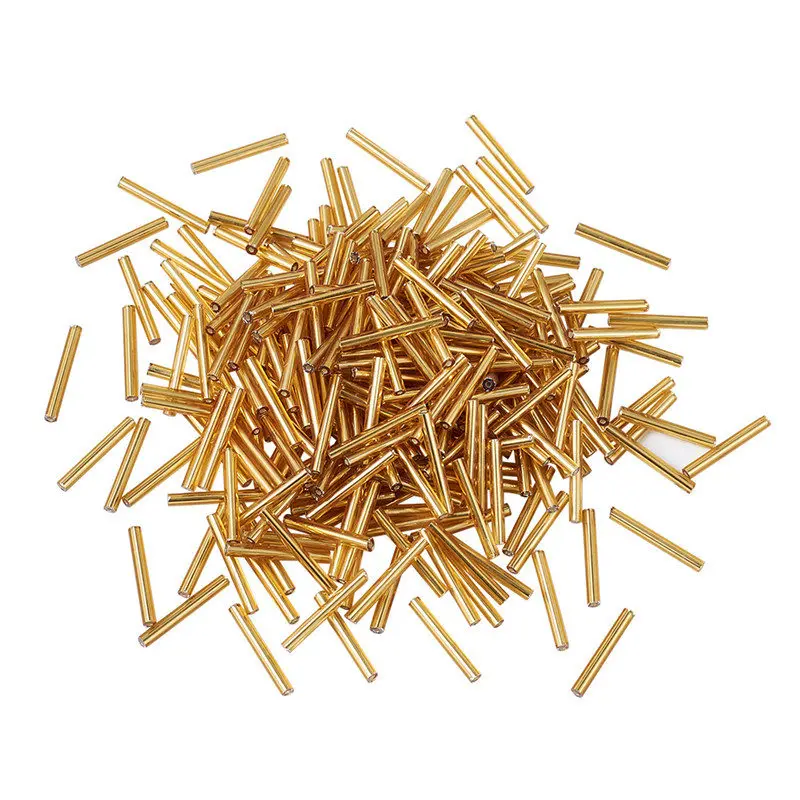 Goldenrod 1 упаковка, 8/0, 2 см, серебристые прозрачные стеклянные стеклярусы для самостоятельного изготовления ювелирных изделий, браслета, ожерелья, 20x2,5 мм, отверстие: 0,5 мм - Цвет: Goldenrod