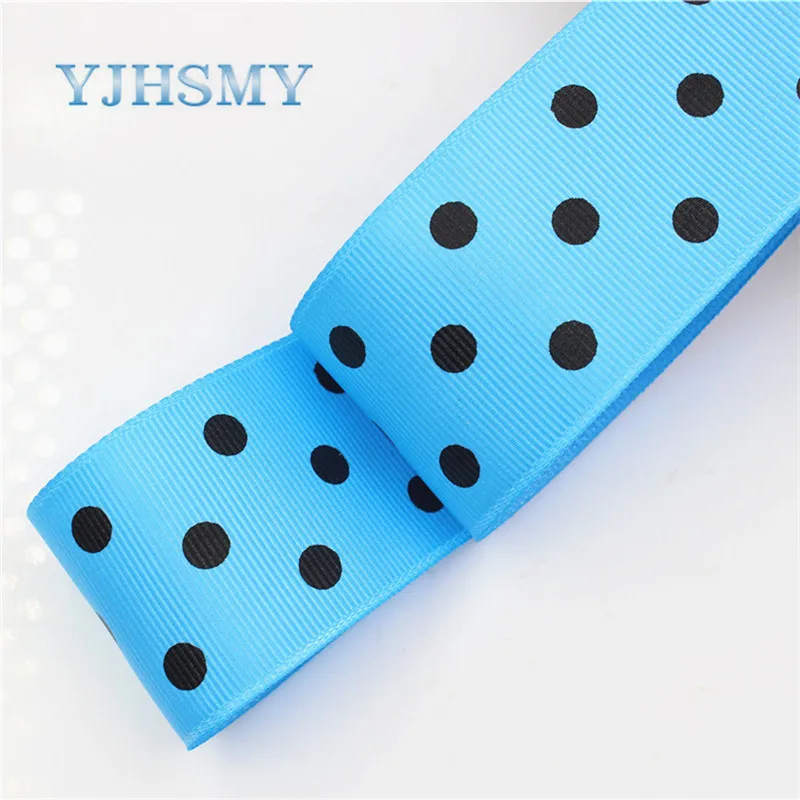 YJHSMY 1762225 38 мм 10 ярдов ленты в горошек термопечать grosgrain Свадебные аксессуары DIY