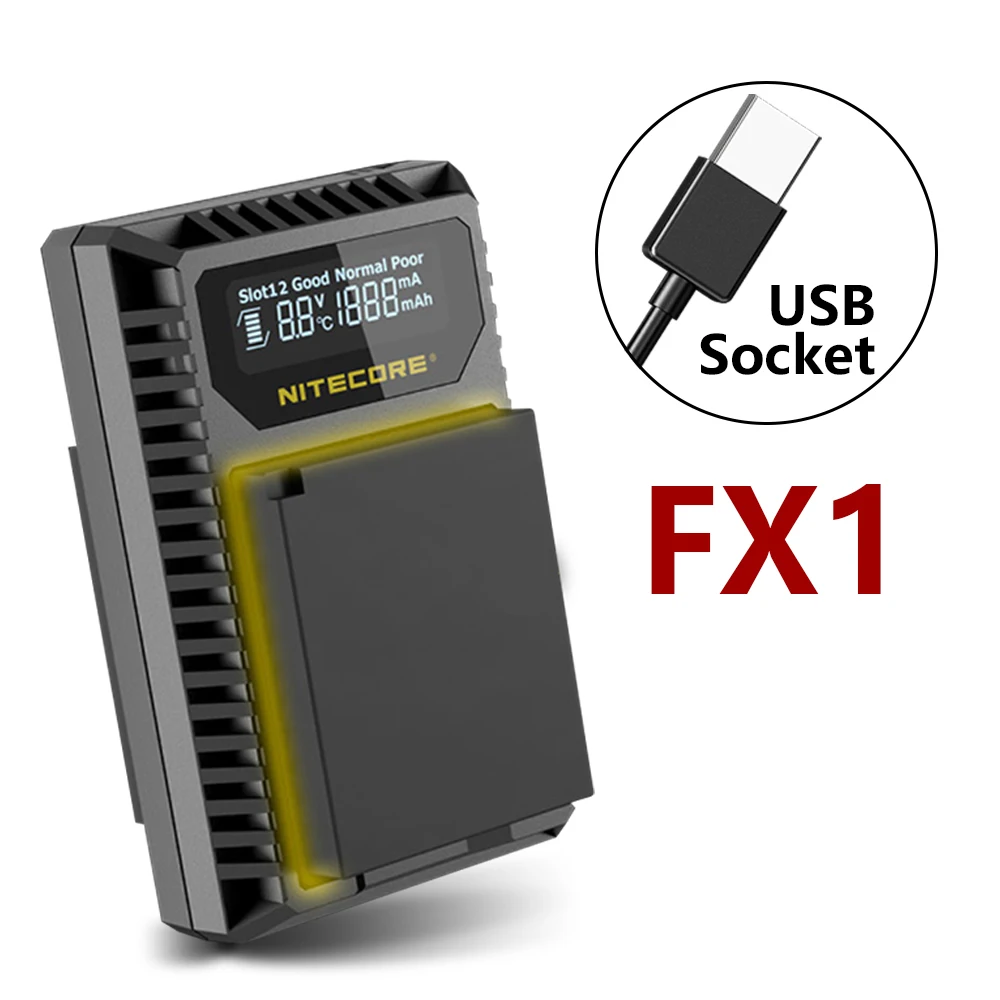 Nitecore FX1 Цифровое Зарядное устройство USB для аккумуляторов Fujifilm NP W126/NP W126SX Pro1 X T2 HS30