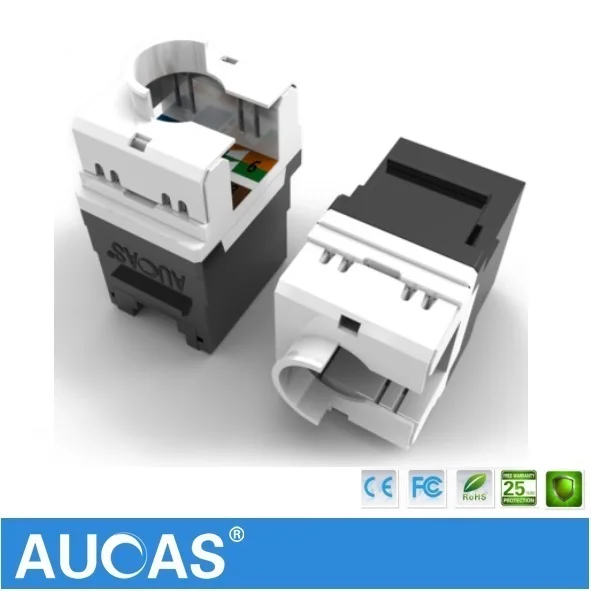 Фото AUCAS Противопылевой пружинный затвор 6 шт. 24 шт. CAT6 Keystone Jack Rj45 110 отверстие сети Ethernet Модульный расширитель Бесплатная доставка №2