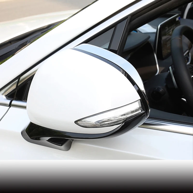 ABS Chrome For Hyundai Santa Fe 2018 2019 Accessories Car Rearview Mirror Rain Eyebrow Trim Moulding Cover Ca Styling 2pcs | Автомобили и