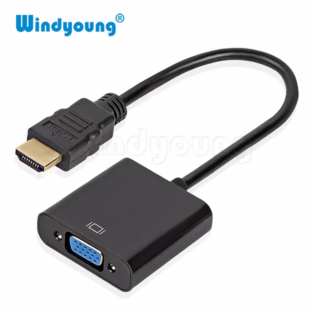 Адаптер Windyoung HDMI в VGA переходник папа Мама 1080P цифро аналоговый видео аудио