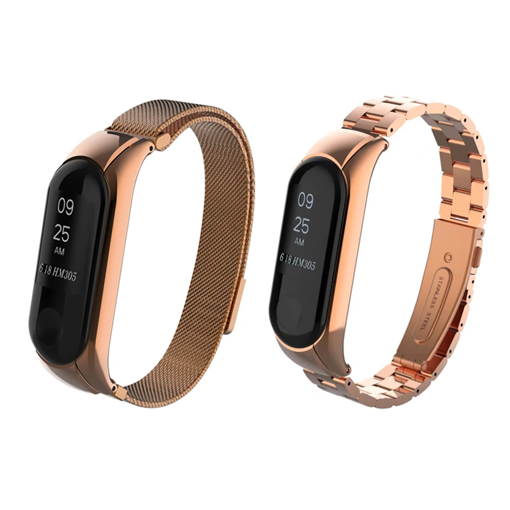 Mi Band 3 ремешок металлический из нержавеющей стали для Xiaomi mi ремешок 3 браслет mi Band 3 Браслеты Кожа Pulseira mi band 3 - Цвет ремешка: 9
