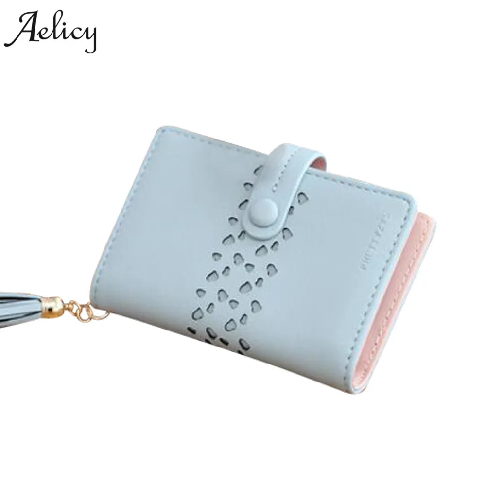 Aelicy, Модный женский держатель для карт с кисточками, полый кошелек для карт, Модный маленький дамский кредитный держатель для карт, бизнес держатель для карт - Цвет: Синий