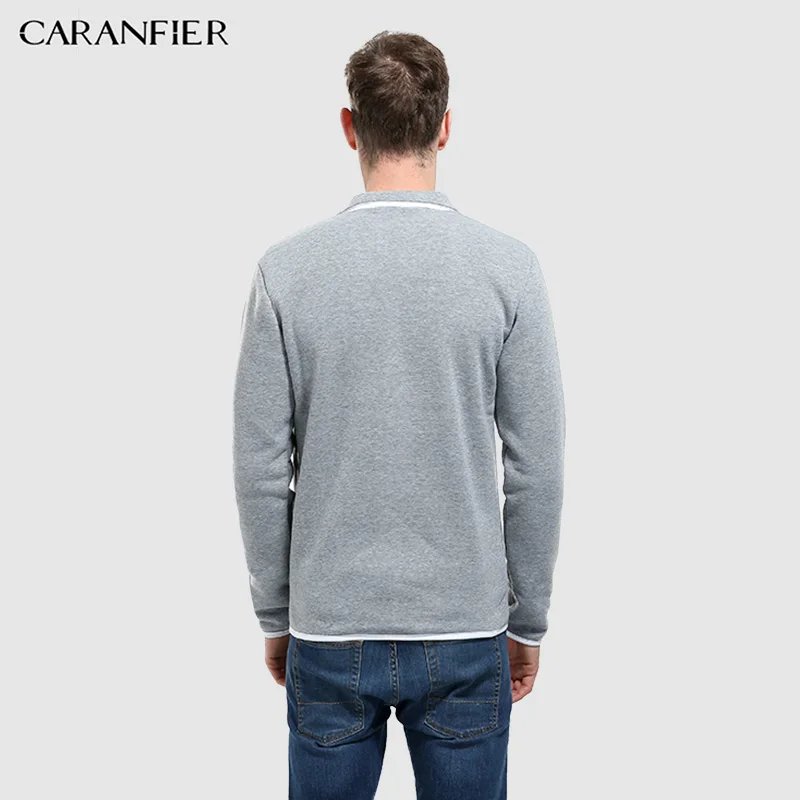 CARANFIER новые куртки мужские модные однотонные с v образным вырезом Качественная
