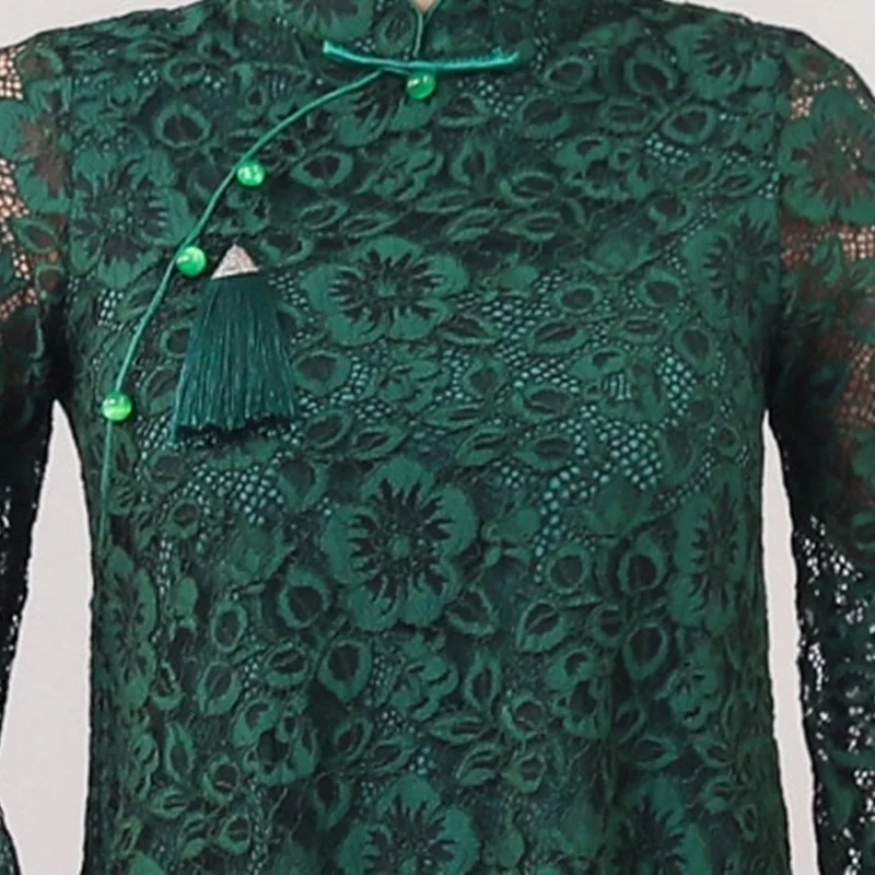 Женская винтажная рубашка Cheongsam китайский топ с кружевом весна лето 2019|Топы| |