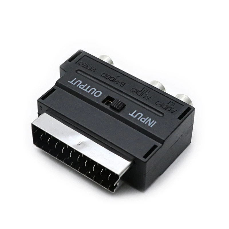 Переходник SCART в 3 RCA композитный Phono адаптер золотой переключатель