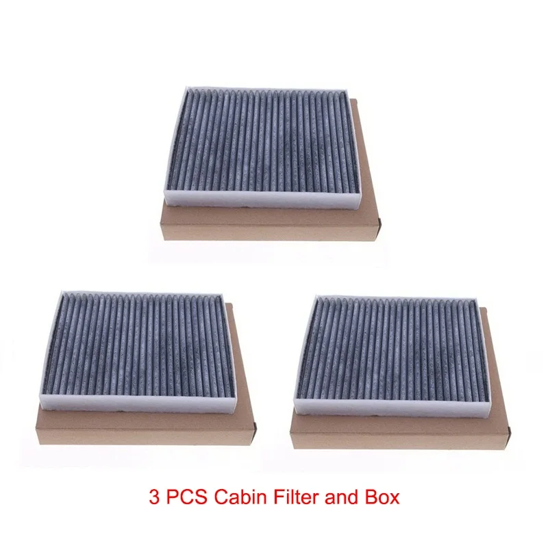 3 Pcs Cabin Filter Воздушный фильтр для салона подходит для Ford Explorer 5 2,0 T 2,3 3,5 T 3.5L модель 2011 2012 2013- год 1 шт. набор фильтров автомобильные аксессуары - Цвет: 3 Pcs Cabin Filter