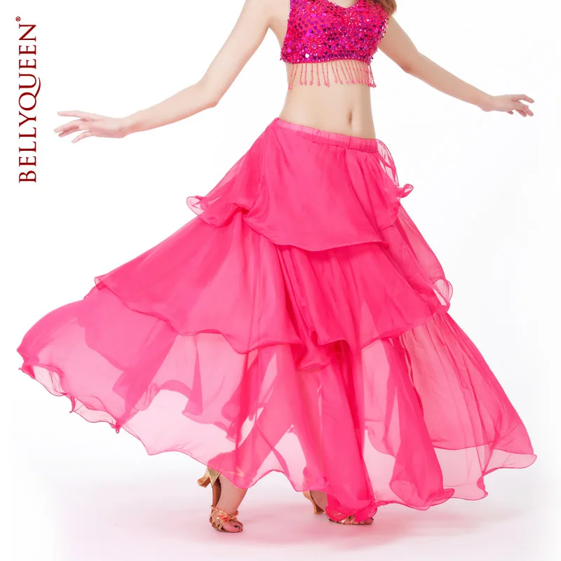 Трехслойная юбка для танца живота 9 цветов | Тематическая одежда и униформа