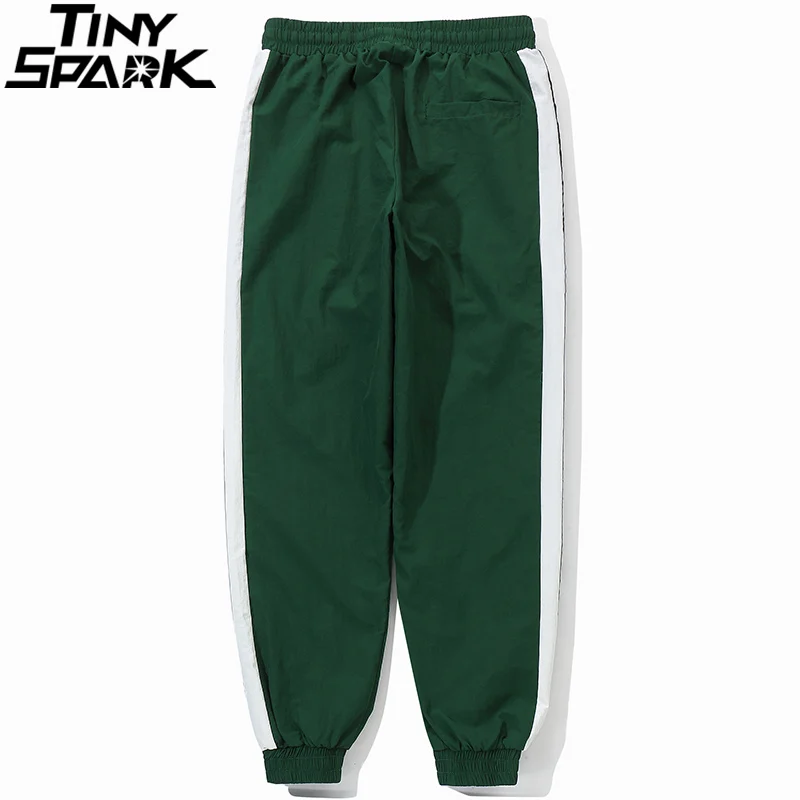 Хип уличная Для мужчин джоггеры Пант Sweatpant модные Harajuku полосатые спортивные
