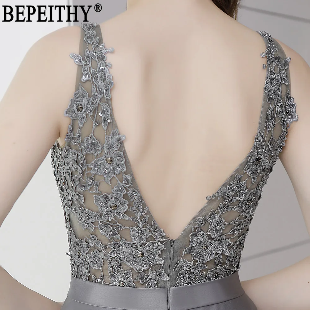 BEPEITHY, vestido de festa, дизайн, v-образный вырез, аппликация бисером, женское Длинное нарядное платье, вечерние платья