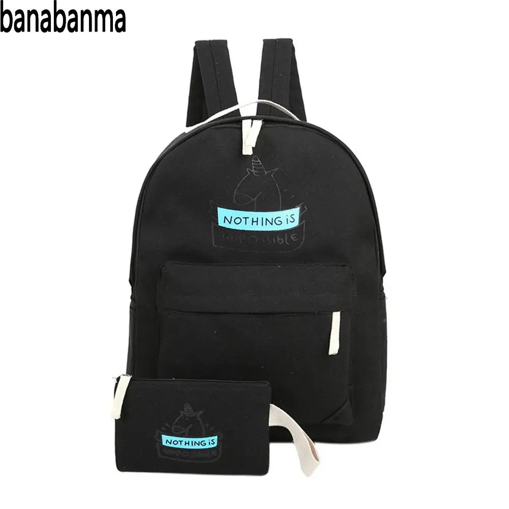 Женский холщовый рюкзак Banabanma школьный в Корейском стиле для девочек отдыха и