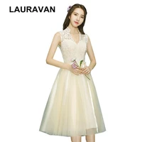 champagne woman tea length tulle prom gowns for a special occasion dress robe elegant girls ball gown soiree short dresses
