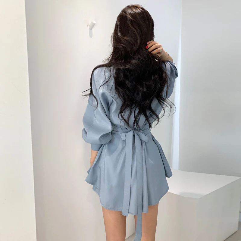 Getвесенний Женский комплект женские брючные комплекты длинная рубашка с