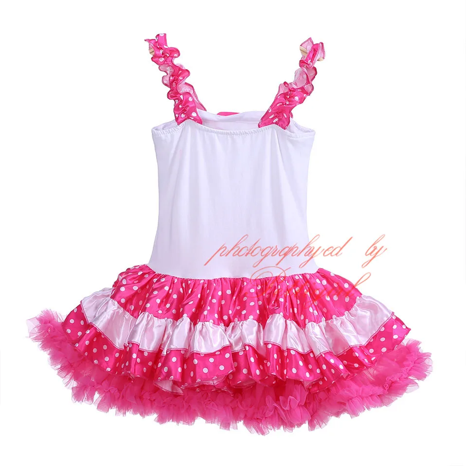 Cutestyles белые и ярко-розовые платья-пачки для девочек платья в горошек вечеринок