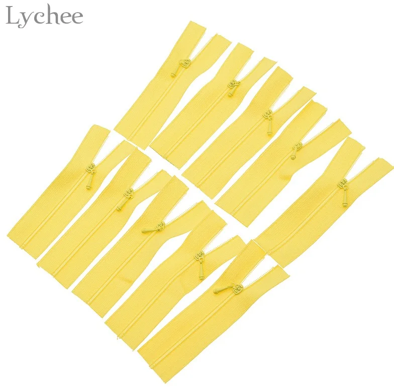 Yellow Личи 10 шт. Мини молния Кукла одежда молния DIY ручной работы шитье скрапбукинг аксессуар для одежды аппликация - Цвет: Yellow