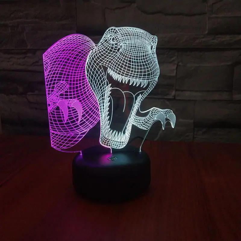Tyrannosaurus Rex Led 3d лампа креативная красочная сенсорная зарядка Стерео Подарок