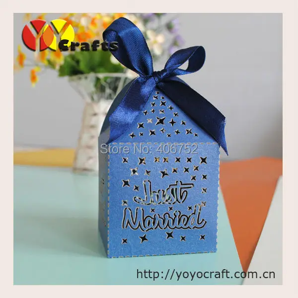 Свадебная коробка высокого качества голубая для конфет|box for wedding|favour boxesfor wedding |