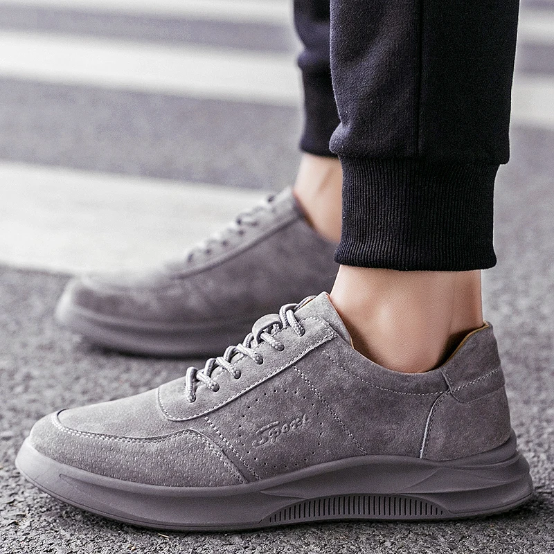 Новинка 2020 года Трендовая мужская повседневная обувь из свиной кожи Удобные