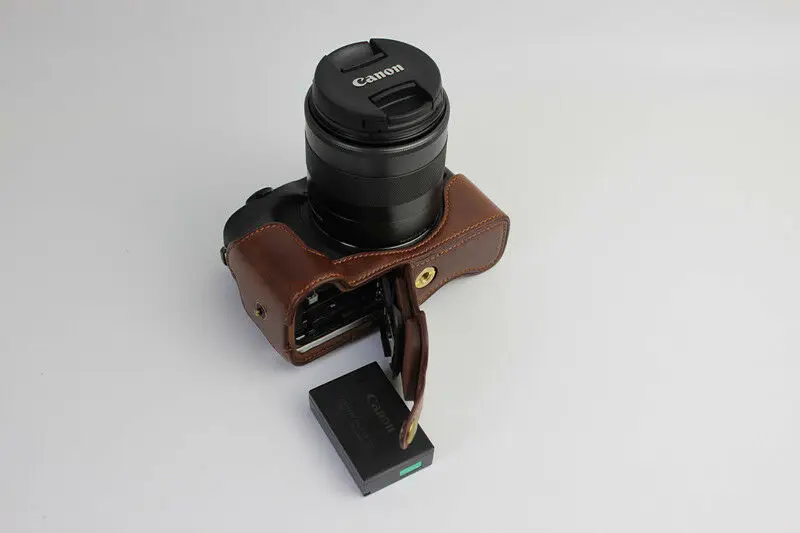 Половина ПУ кожаный чехол сумка ручка Крышка Buttom для Canon EOS M6 камера EOSM6 |