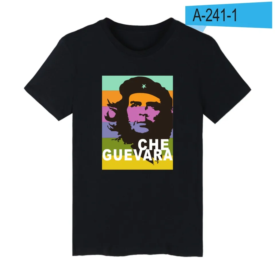 Black LUCKYFRIDAYF Che Guevara t-shirts printed summer sport men women t shirts casual o-neck tee shirt short sleeve t-shirt tops 4XL - Color: Black