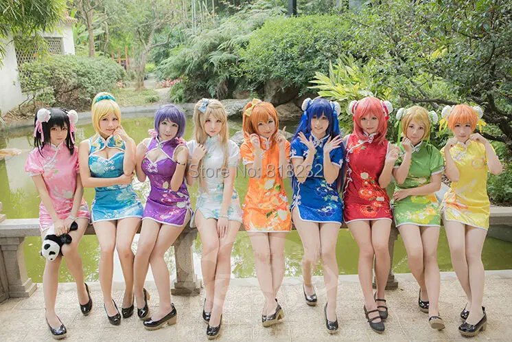 LoveLive! Nishikino Maki chinoisery Cheongsam Мини-Платье наряд аниме костюмы для косплея |