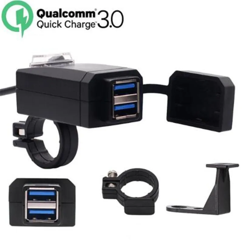 Зарядное устройство для мотоцикла WUPP QC3.0 с двумя USB портами 12 В| |