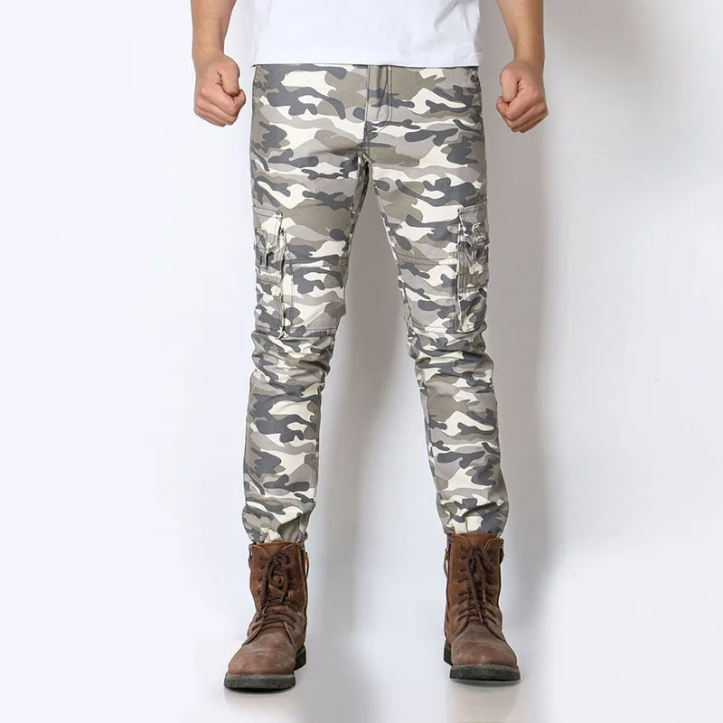 

Camouflage Military Cargo Pants Men Army Tactical Pants Slim Camo Working Casual Men Cotton Joggers Clothing Pantalon Homme