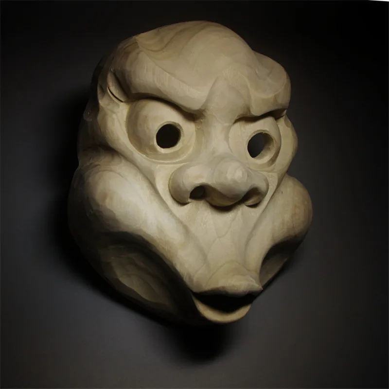 

Japan Fire man Noh Mask wood boedha sculpture Fireman budas decor Wall decoration Abstract artwork