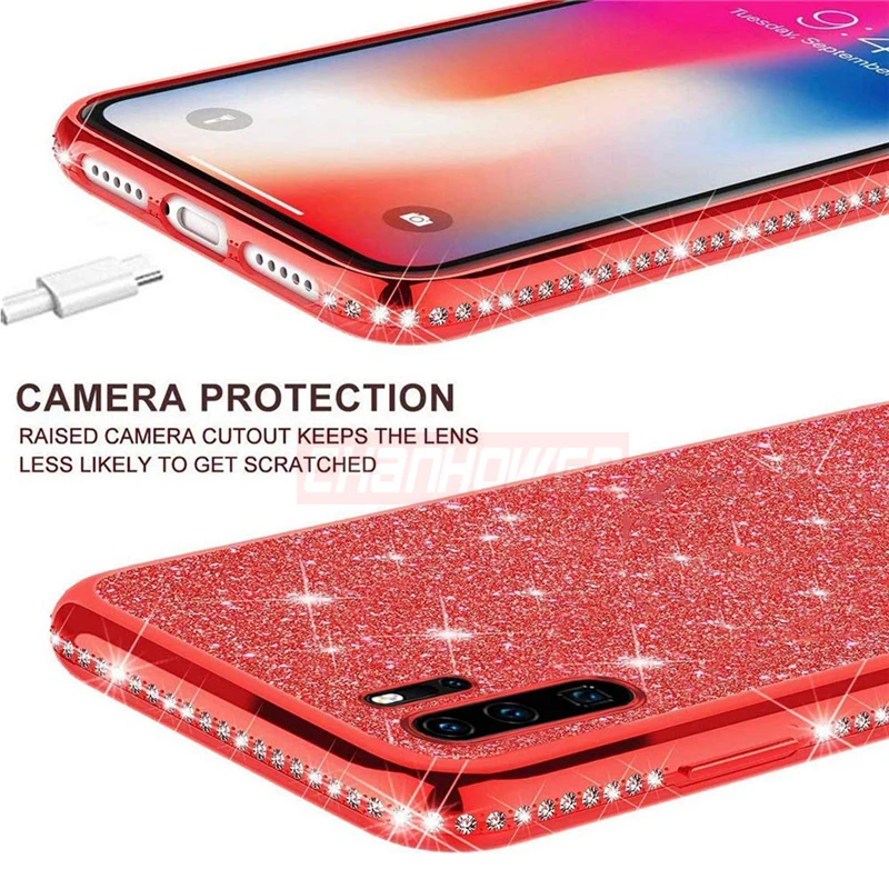 Модный алмазный Блестящий силиконовый чехол для Huawei P30 P20 Pro P Smart Plus Y9 Y6 2019 Honor 10i Lite