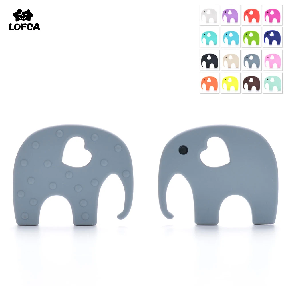 Mordedor de elefante de silicona, collar suave para dentici&oacute;n de beb&eacute;, juguetes para masticar, cuentas de silicona para beb&eacute;, joyer&iacute;a de silicona de alta calidad, 1 ud.-0